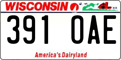 WI license plate 391OAE