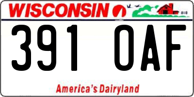 WI license plate 391OAF
