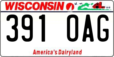 WI license plate 391OAG