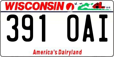 WI license plate 391OAI