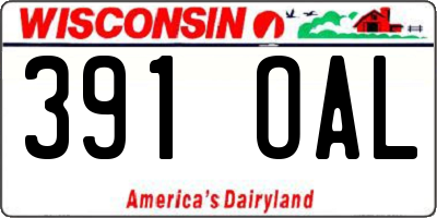 WI license plate 391OAL
