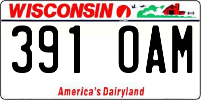 WI license plate 391OAM