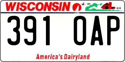 WI license plate 391OAP