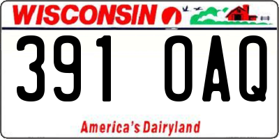 WI license plate 391OAQ