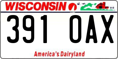 WI license plate 391OAX