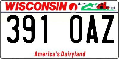 WI license plate 391OAZ