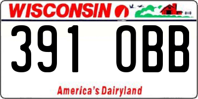WI license plate 391OBB