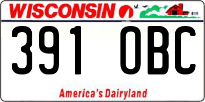 WI license plate 391OBC