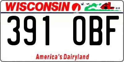 WI license plate 391OBF