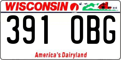 WI license plate 391OBG