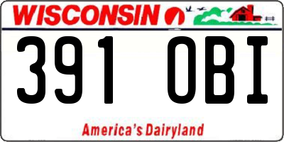 WI license plate 391OBI