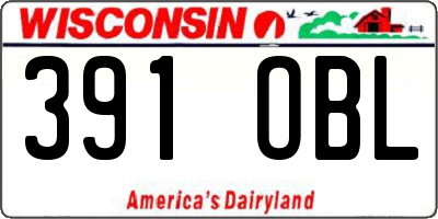 WI license plate 391OBL