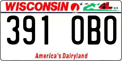 WI license plate 391OBO