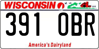 WI license plate 391OBR