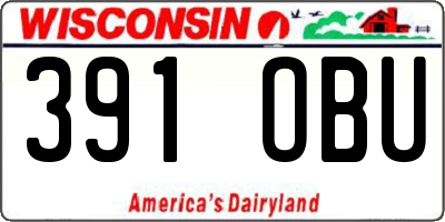 WI license plate 391OBU