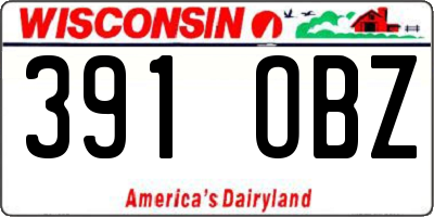 WI license plate 391OBZ