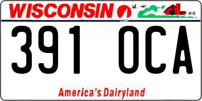 WI license plate 391OCA