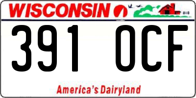 WI license plate 391OCF