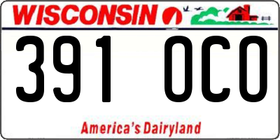 WI license plate 391OCO