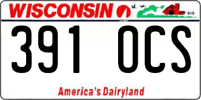 WI license plate 391OCS