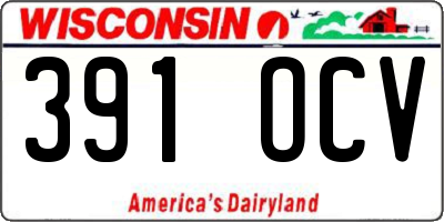 WI license plate 391OCV
