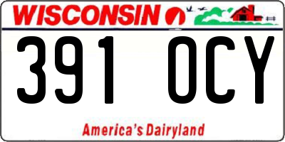 WI license plate 391OCY