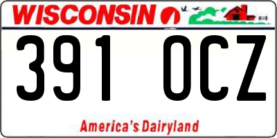 WI license plate 391OCZ