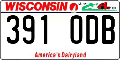 WI license plate 391ODB