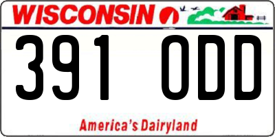 WI license plate 391ODD