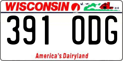 WI license plate 391ODG