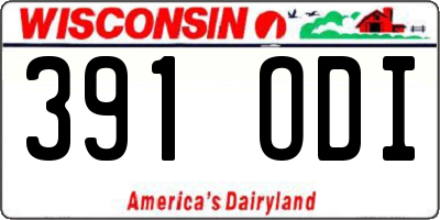 WI license plate 391ODI