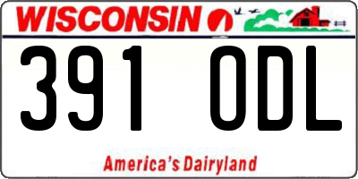 WI license plate 391ODL