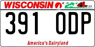 WI license plate 391ODP