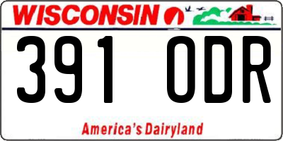 WI license plate 391ODR