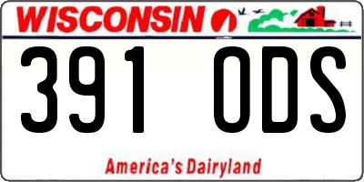 WI license plate 391ODS