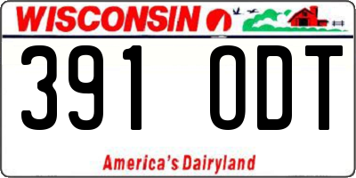 WI license plate 391ODT