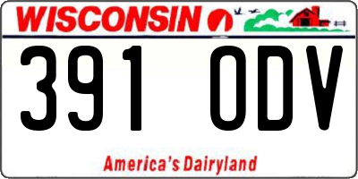 WI license plate 391ODV