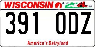 WI license plate 391ODZ