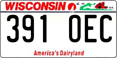 WI license plate 391OEC