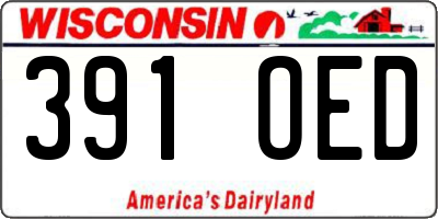 WI license plate 391OED