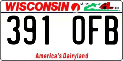 WI license plate 391OFB