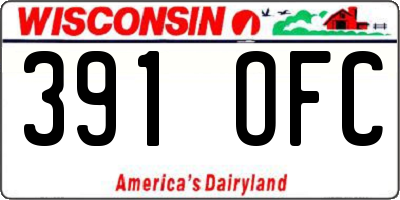 WI license plate 391OFC