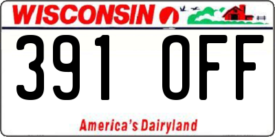 WI license plate 391OFF