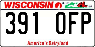 WI license plate 391OFP