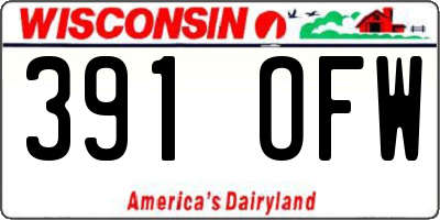 WI license plate 391OFW