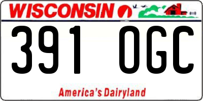 WI license plate 391OGC