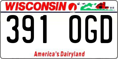 WI license plate 391OGD