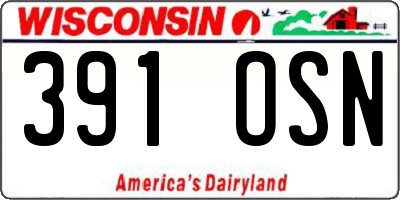 WI license plate 391OSN