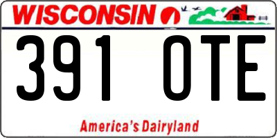 WI license plate 391OTE
