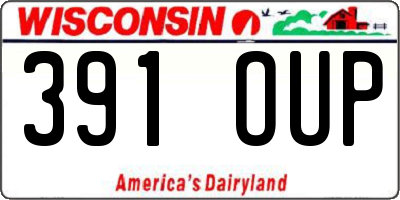 WI license plate 391OUP